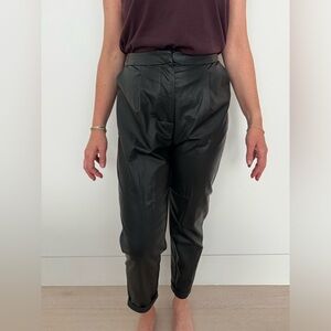 Leather trashbag joggers